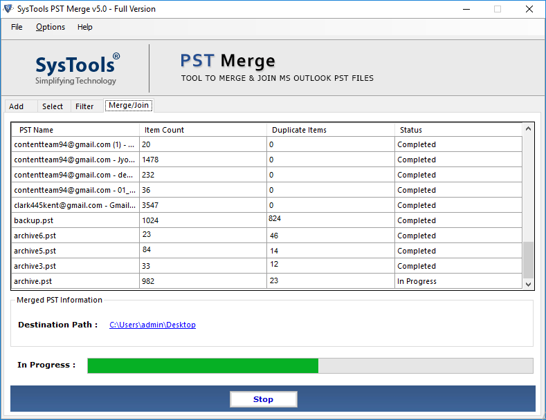 Merge outlook PST files into one